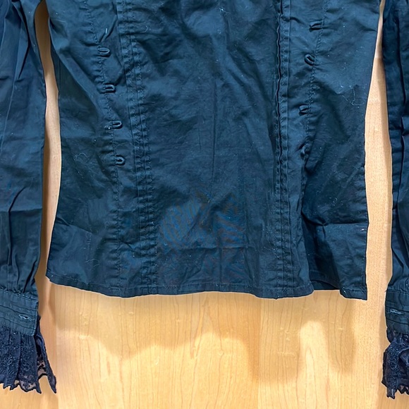 Gothic chivalry Black Blouse Size 2 - Picture 7 of 7